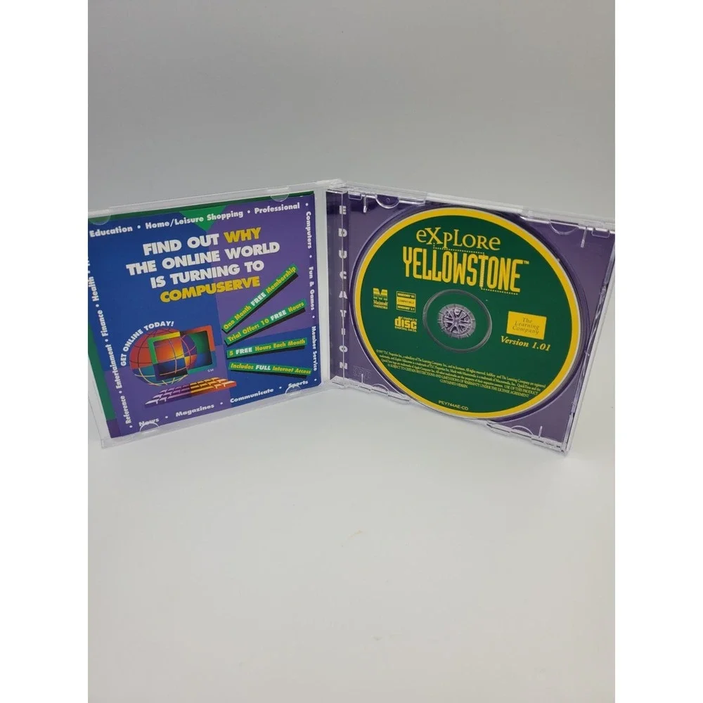The Learning Company Explore Yellowstone PC, 1997, Windows Mac Tested Working